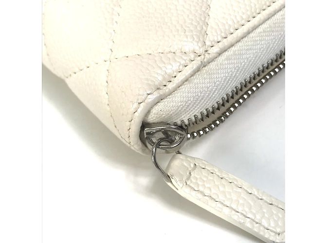 Chanel A50097 Matelassé CC Mark Langer Geldbeutel Weiß - Ansicht 15