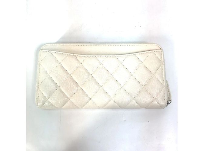 Chanel A50097 Matelassé CC Mark Langer Geldbeutel Weiß - Ansicht 2