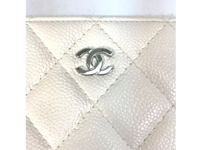 Chanel A50097 Matelassé CC Mark Langer Geldbeutel Weiß - Ansicht 5