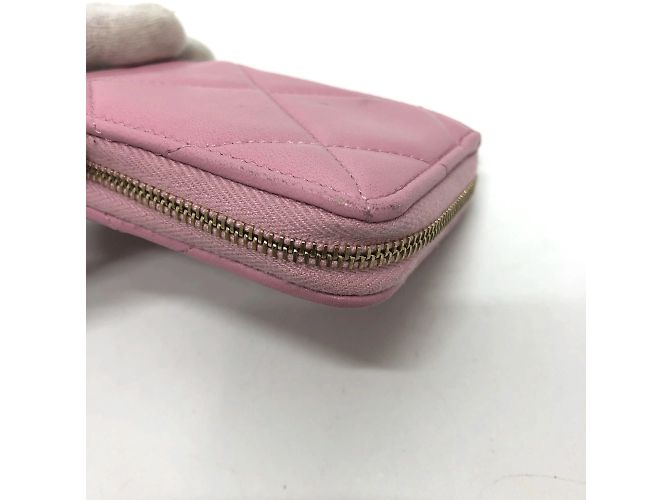 Monedero de cuero rosa Chanel - vista 10
