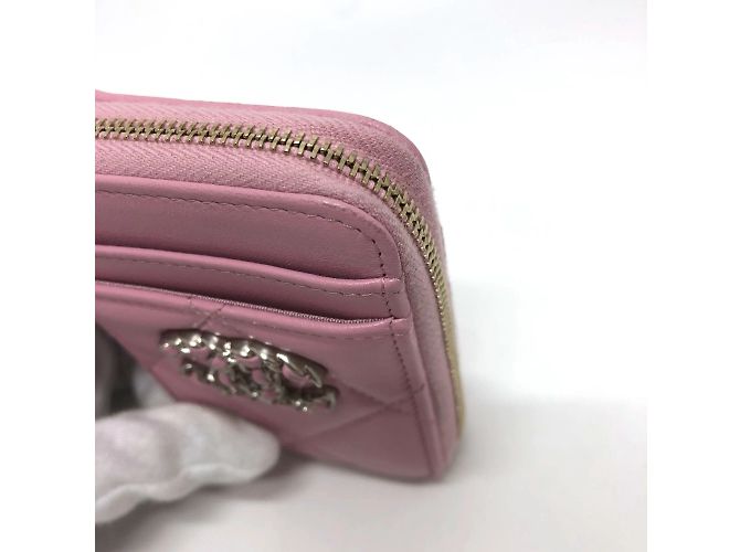 Monedero de cuero rosa Chanel - vista 11