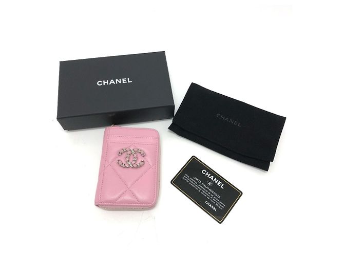 Monedero de cuero rosa Chanel - vista 12