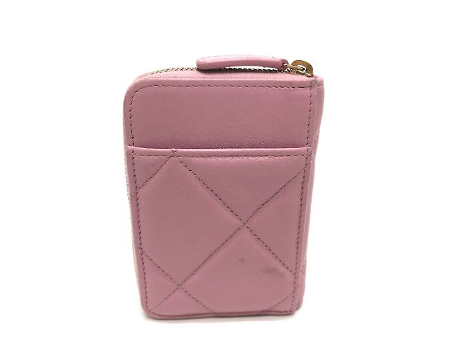 Monedero de cuero rosa Chanel - vista 2