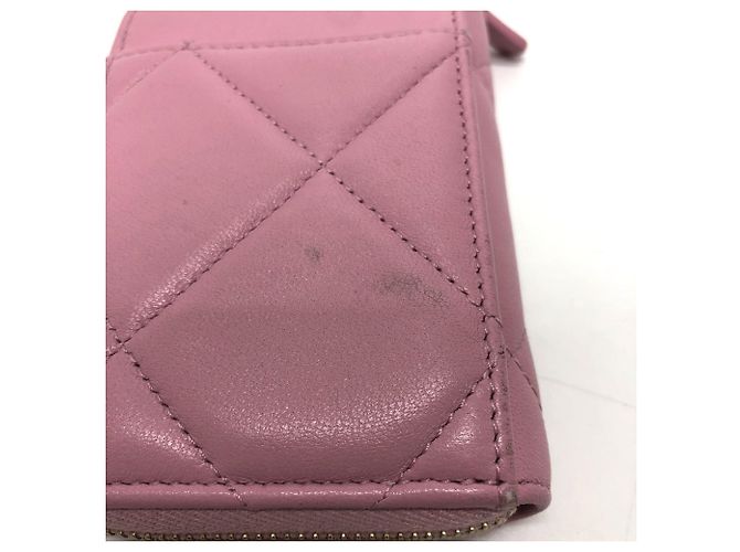 Monedero de cuero rosa Chanel - vista 5