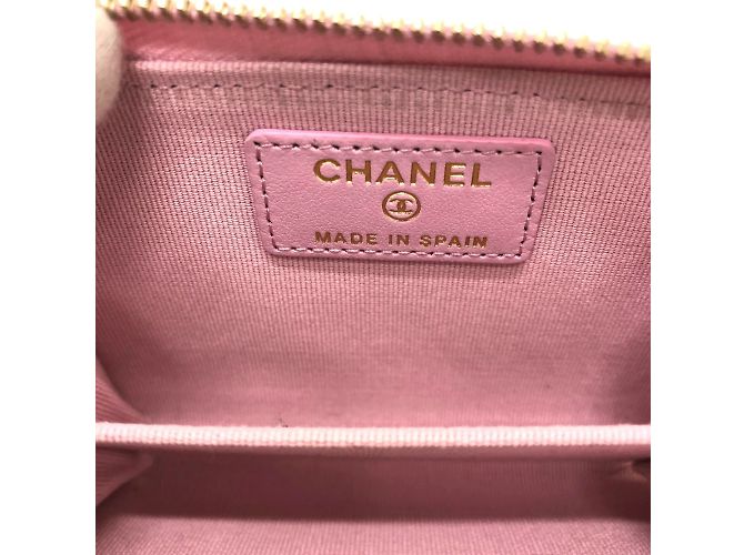 Monedero de cuero rosa Chanel - vista 7