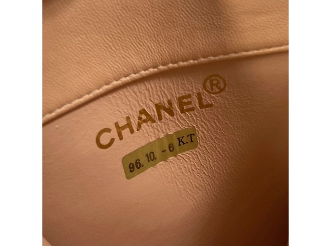 Borsa a spalla in pelle rosa Chanel - vista 10