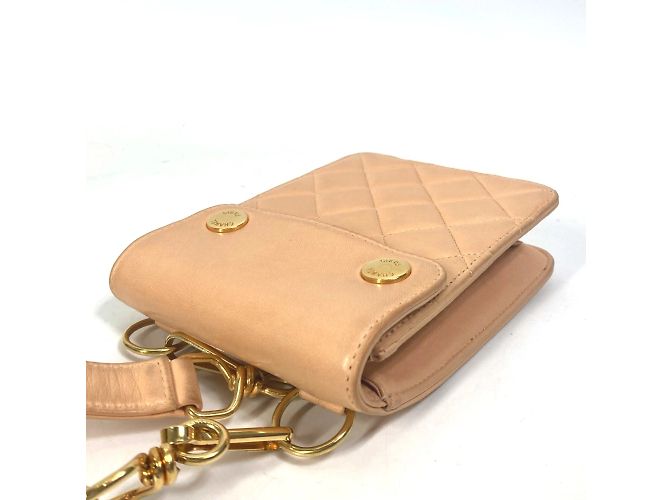 Borsa a spalla in pelle rosa Chanel - vista 4