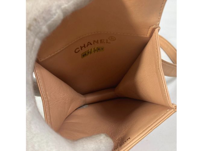 Borsa a spalla in pelle rosa Chanel - vista 9