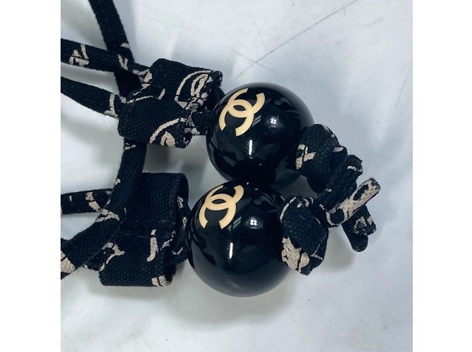 Schwarze Stoff-Tote von Chanel - Ansicht 10