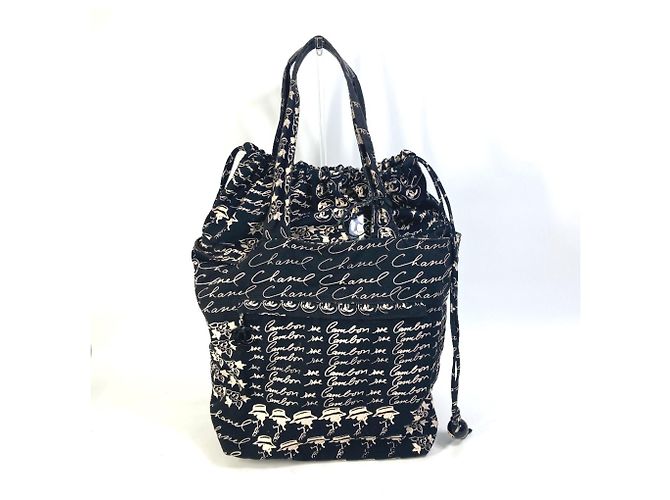 Schwarze Stoff-Tote von Chanel - Ansicht 3