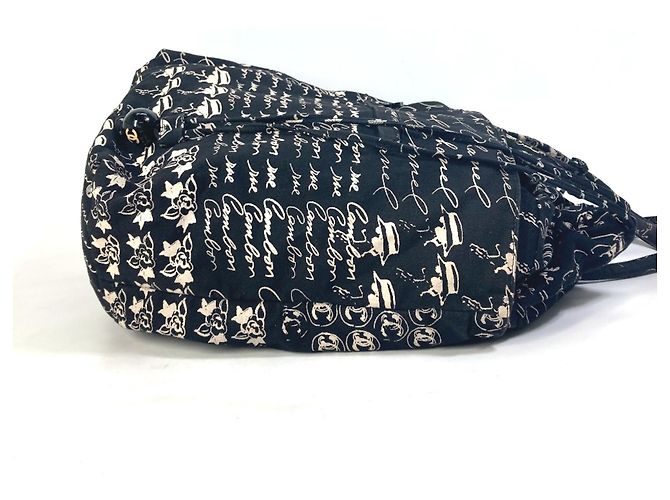 Schwarze Stoff-Tote von Chanel - Ansicht 4