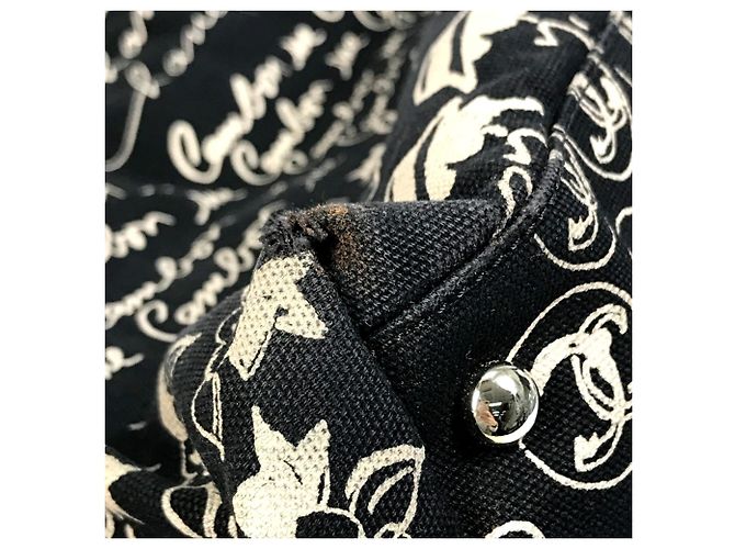 Schwarze Stoff-Tote von Chanel - Ansicht 6