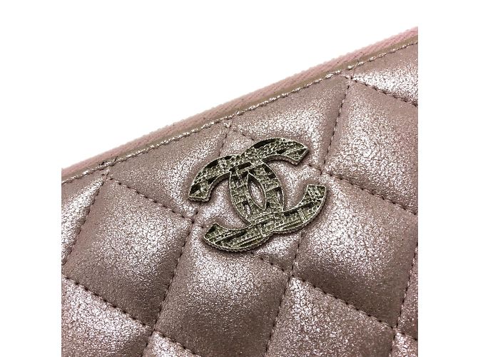 Chanel A80003 CC Marca Cierre Alrededor Cartera Larga Rosa - vista 9