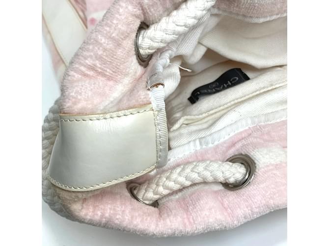 Borsa a spalla in cotone rosa Chanel - vista 11