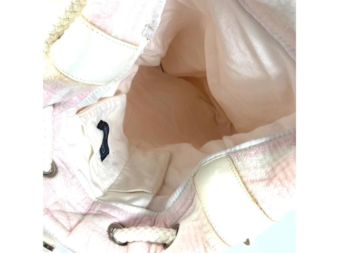 Borsa a spalla in cotone rosa Chanel - vista 14