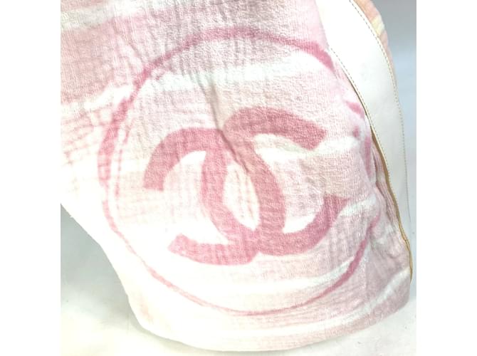 Borsa a spalla in cotone rosa Chanel - vista 16