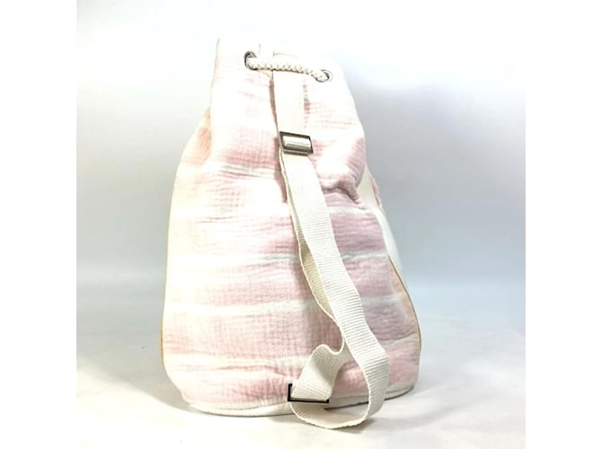 Borsa a spalla in cotone rosa Chanel - vista 2