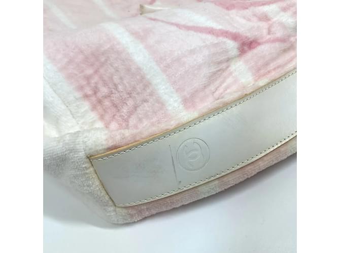 Borsa a spalla in cotone rosa Chanel - vista 8
