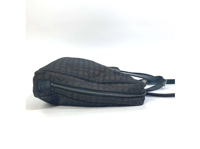 Borsa a tracolla in tessuto marrone Chanel - vista 11