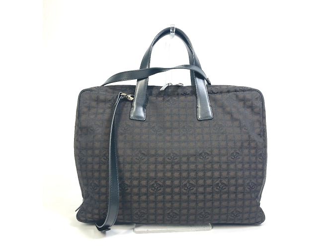 Borsa a tracolla in tessuto marrone Chanel - vista 2