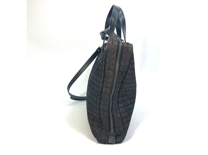 Borsa a tracolla in tessuto marrone Chanel - vista 3