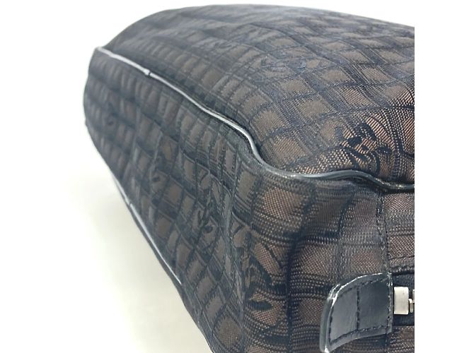 Borsa a tracolla in tessuto marrone Chanel - vista 4