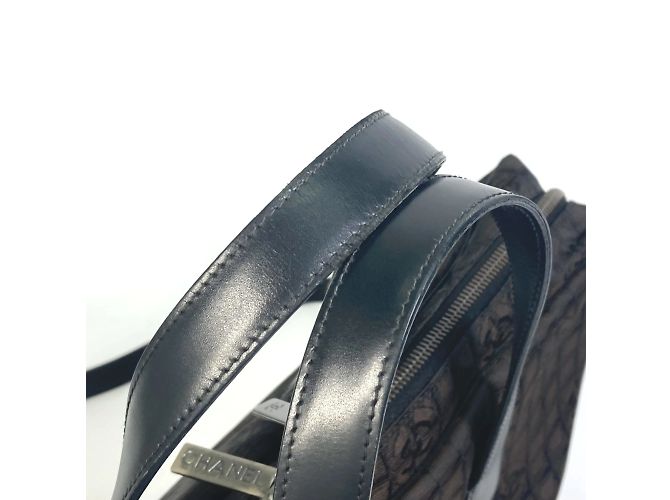 Borsa a tracolla in tessuto marrone Chanel - vista 7