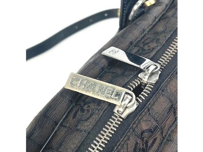 Borsa a tracolla in tessuto marrone Chanel - vista 8