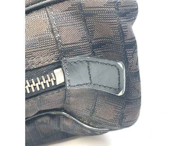 Borsa a tracolla in tessuto marrone Chanel - vista 9