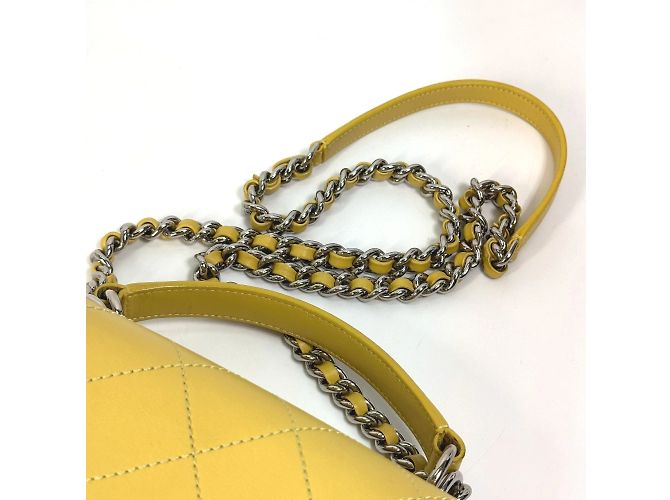 Borsa a spalla in pelle gialla Chanel Giallo - vista 7