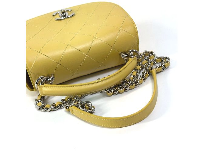 Borsa a spalla in pelle gialla Chanel Giallo - vista 8