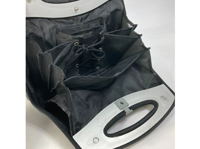 Borsa a mano Chanel in tessuto nero - vista 9