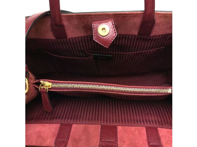 Borsa in pelle rossa Fendi 8BH250 Rosso - vista 7