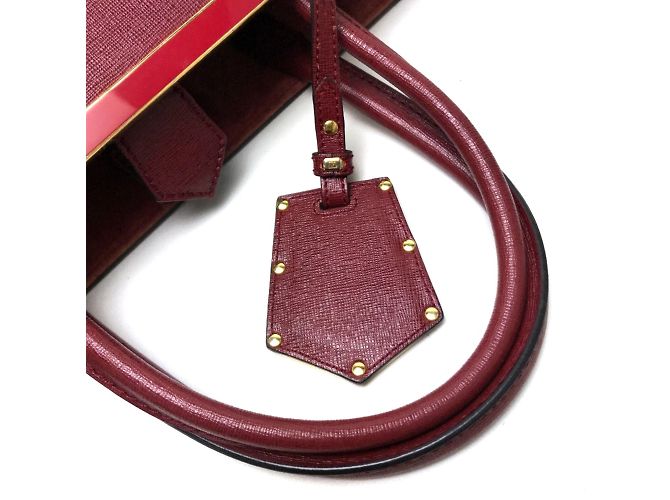 Borsa in pelle rossa Fendi 8BH250 Rosso - vista 9