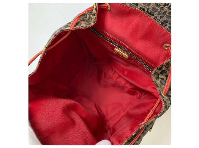 Zaino Fendi marrone e rosso - vista 13