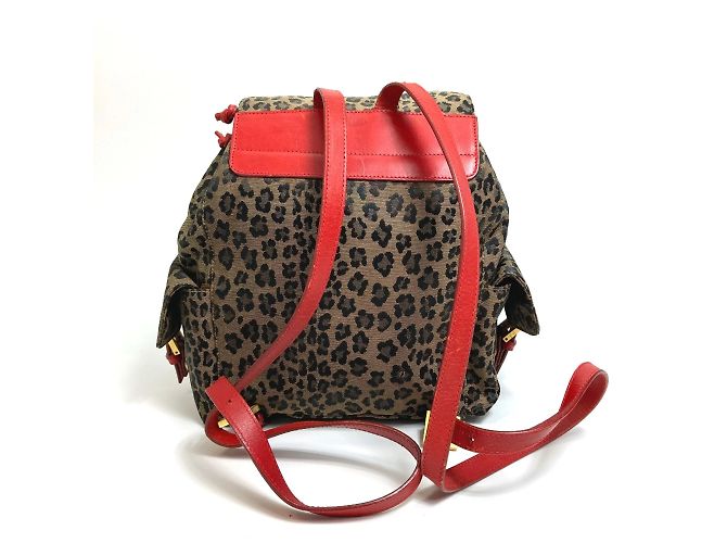 Zaino Fendi marrone e rosso - vista 2