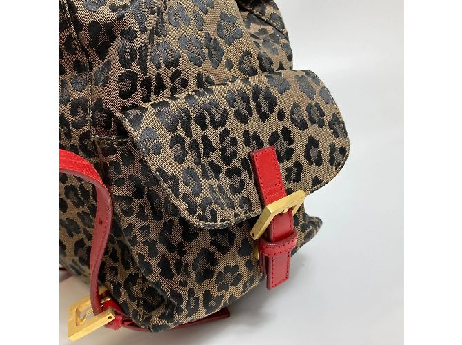 Zaino Fendi marrone e rosso - vista 3