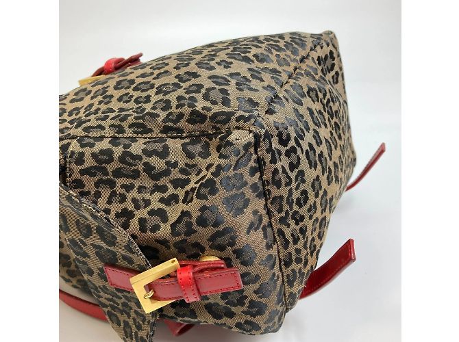 Zaino Fendi marrone e rosso - vista 4