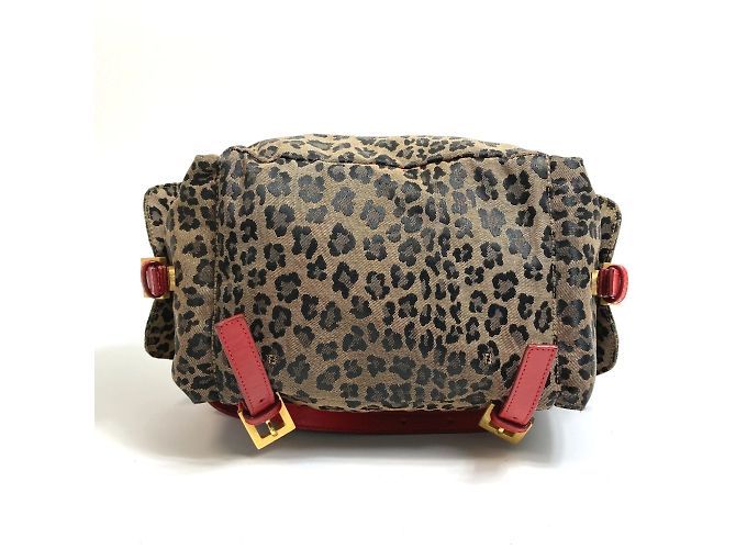 Zaino Fendi marrone e rosso - vista 5