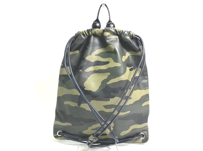 Christian Dior Sac à dos en cuir vert camouflage Dior Homme - vue 2