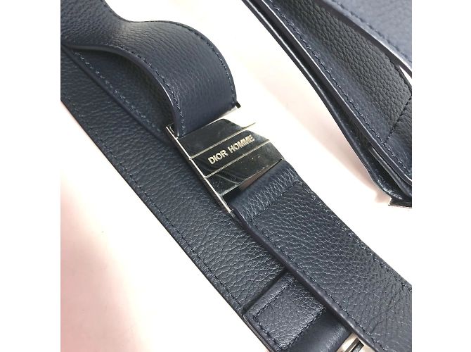 Christian Dior Borsa in pelle blu navy Dior Homme - vista 11