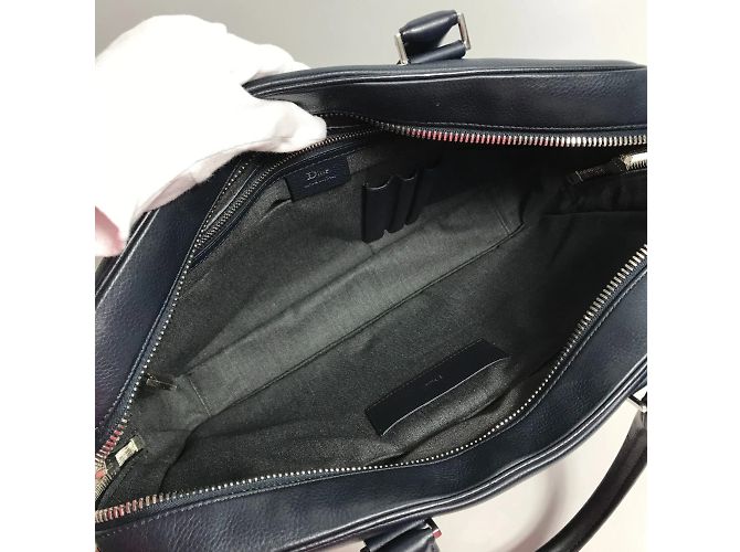 Christian Dior Borsa in pelle blu navy Dior Homme - vista 12
