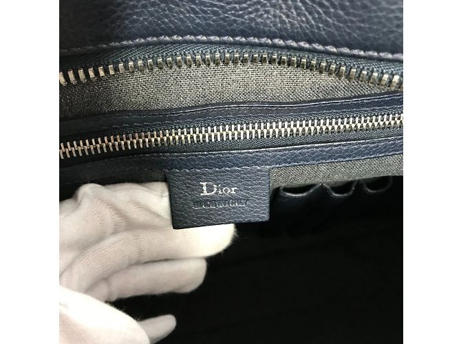 Christian Dior Borsa in pelle blu navy Dior Homme - vista 14