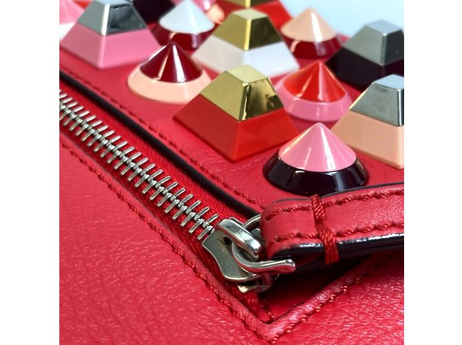 Fendi 8BZ038 Rucksack Valentine Limited Color Studs Rot - Ansicht 9