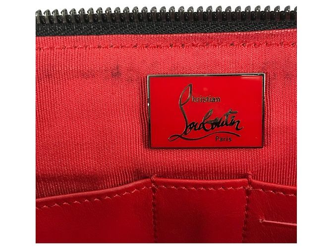 Clutch in pelle nera Christian Louboutin - vista 14