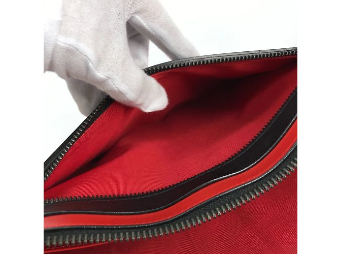 Clutch in pelle nera Christian Louboutin - vista 15