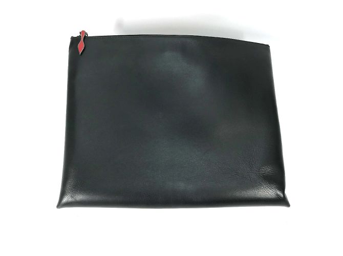 Clutch in pelle nera Christian Louboutin - vista 2