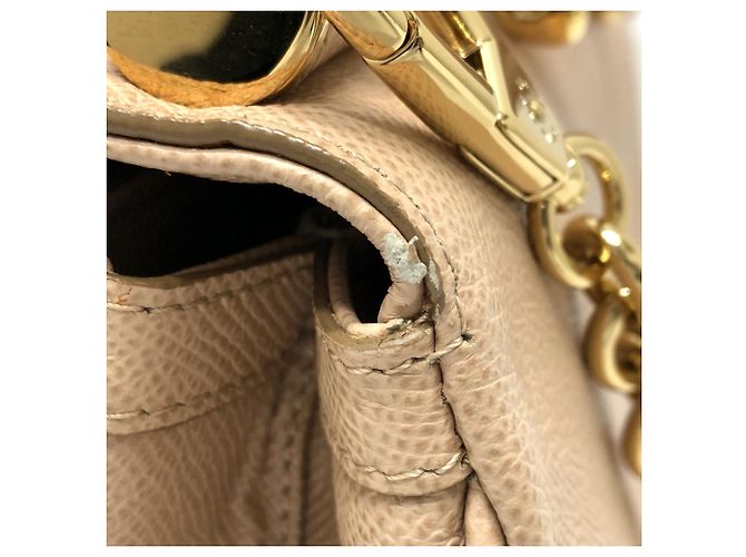 Borsa a spalla in pelle beige Dolce & Gabbana - vista 11
