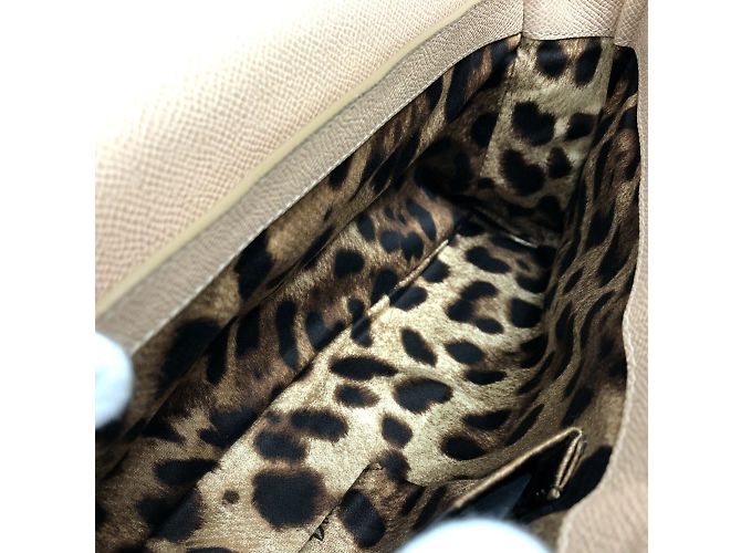 Borsa a spalla in pelle beige Dolce & Gabbana - vista 13