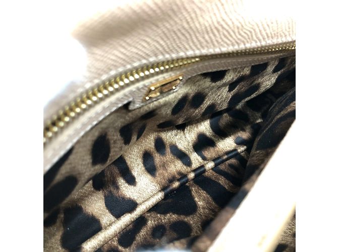 Borsa a spalla in pelle beige Dolce & Gabbana - vista 14